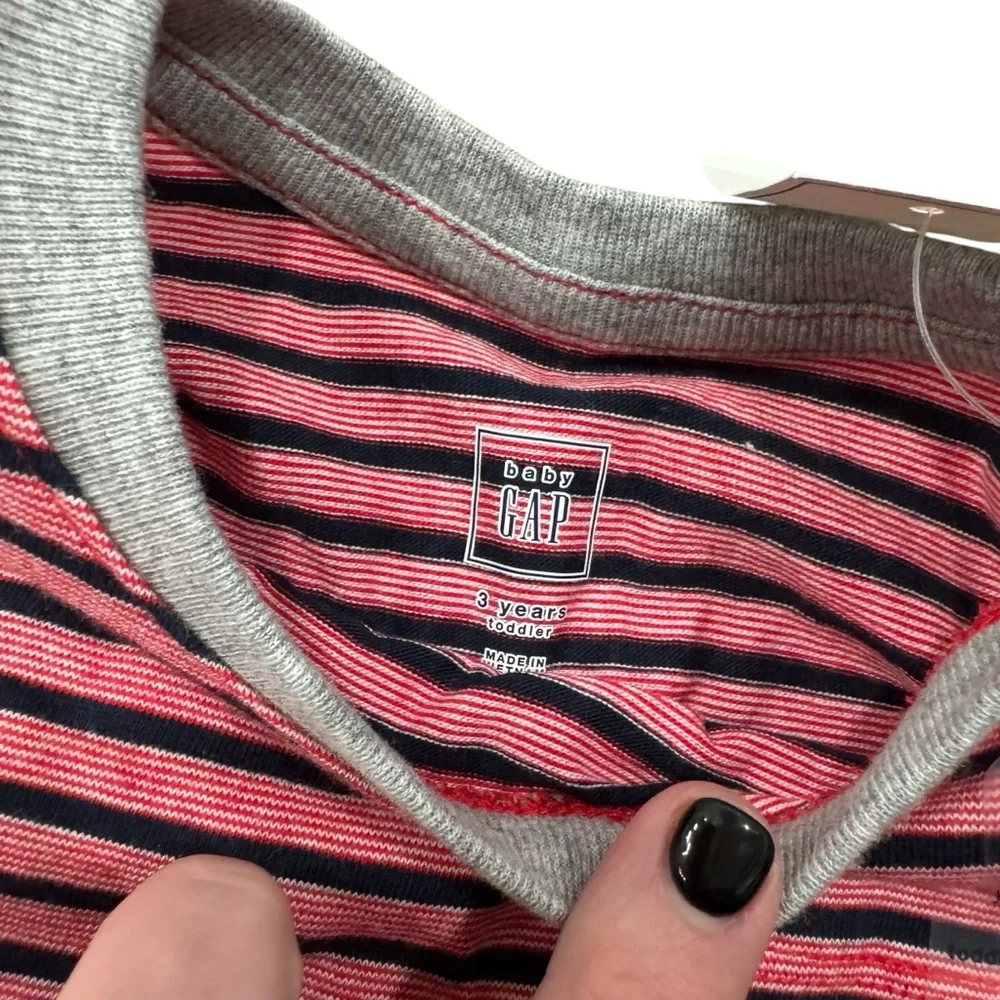 NWT baby Gap‎ Striped Pink and Black Kids T-Shirt Size 3